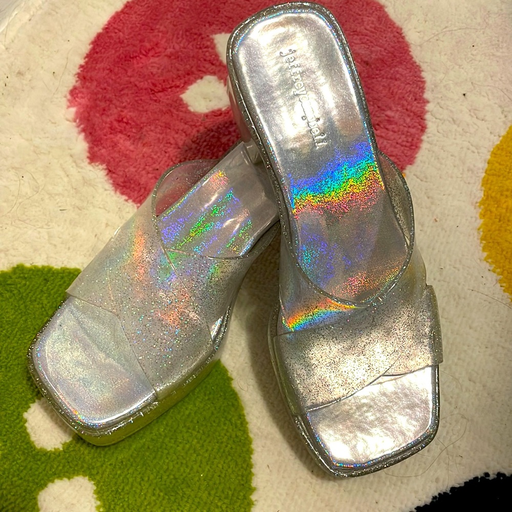 Jeffrey Campbell sparkly disco heels